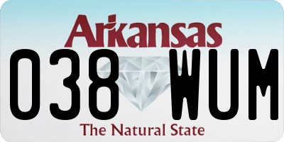 AR license plate 038WUM