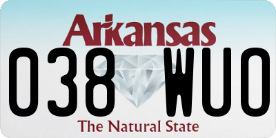 AR license plate 038WUO