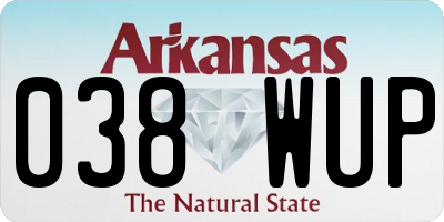 AR license plate 038WUP