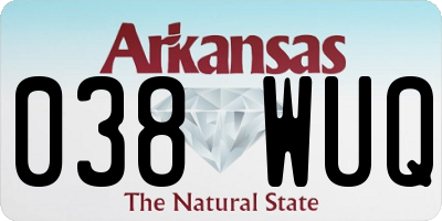 AR license plate 038WUQ