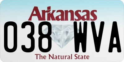 AR license plate 038WVA