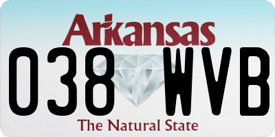 AR license plate 038WVB