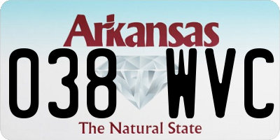 AR license plate 038WVC