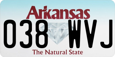 AR license plate 038WVJ