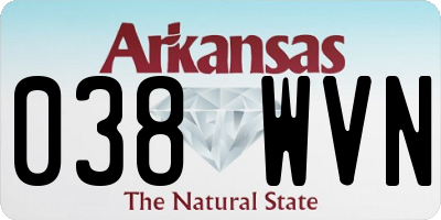 AR license plate 038WVN