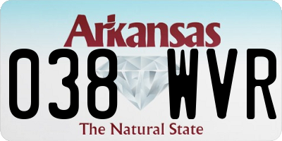 AR license plate 038WVR