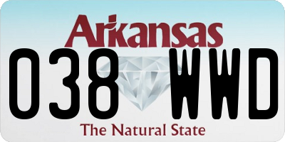 AR license plate 038WWD