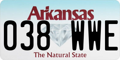 AR license plate 038WWE