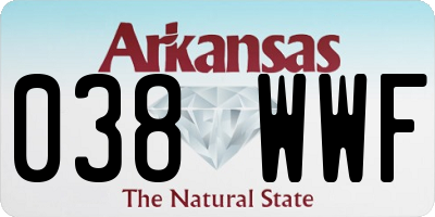 AR license plate 038WWF