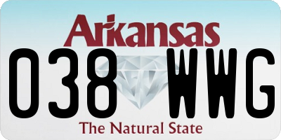 AR license plate 038WWG