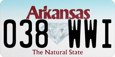 AR license plate 038WWI