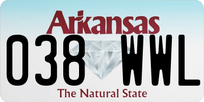 AR license plate 038WWL