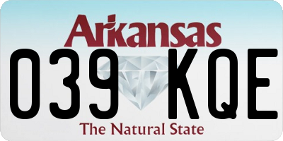 AR license plate 039KQE