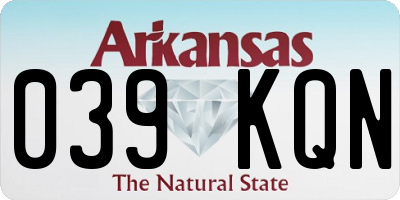 AR license plate 039KQN
