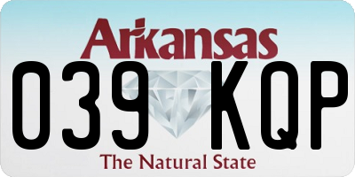 AR license plate 039KQP
