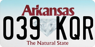 AR license plate 039KQR