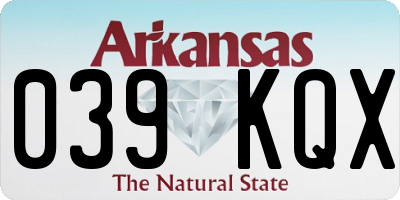 AR license plate 039KQX