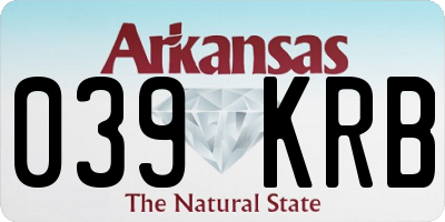 AR license plate 039KRB