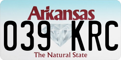 AR license plate 039KRC