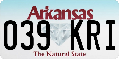 AR license plate 039KRI