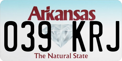 AR license plate 039KRJ