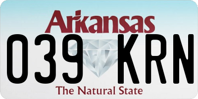AR license plate 039KRN