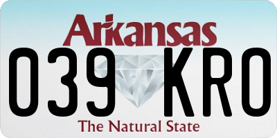 AR license plate 039KRO
