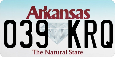 AR license plate 039KRQ