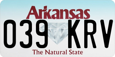 AR license plate 039KRV