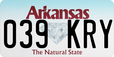 AR license plate 039KRY