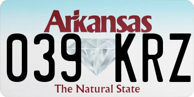 AR license plate 039KRZ