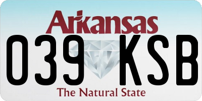 AR license plate 039KSB
