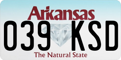 AR license plate 039KSD