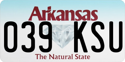 AR license plate 039KSU