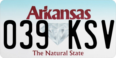 AR license plate 039KSV