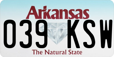 AR license plate 039KSW