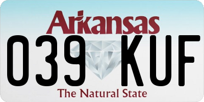 AR license plate 039KUF