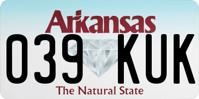 AR license plate 039KUK