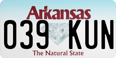 AR license plate 039KUN
