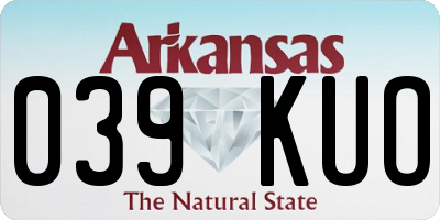 AR license plate 039KUO