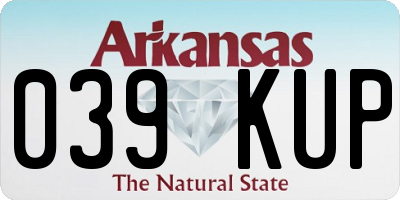 AR license plate 039KUP