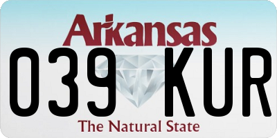 AR license plate 039KUR