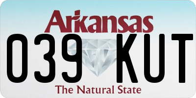 AR license plate 039KUT