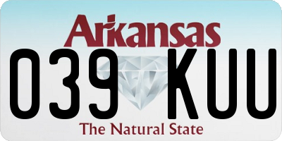 AR license plate 039KUU