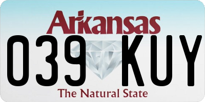 AR license plate 039KUY