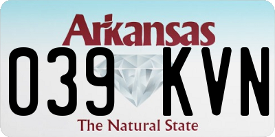 AR license plate 039KVN