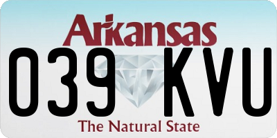 AR license plate 039KVU