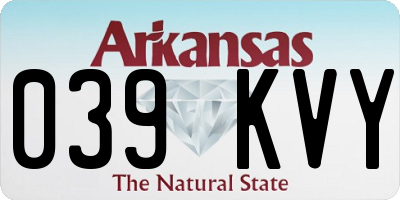 AR license plate 039KVY