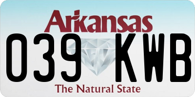 AR license plate 039KWB