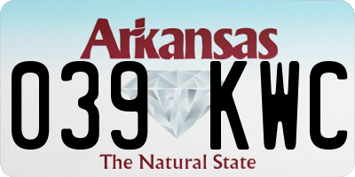 AR license plate 039KWC